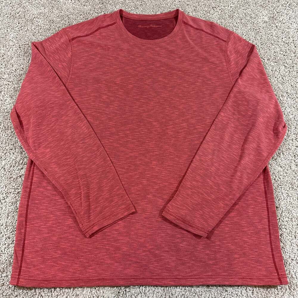 Tommy Bahama Performance Long Sleeve Shirt Mens XL XXL Red Modal Coolmax EUC